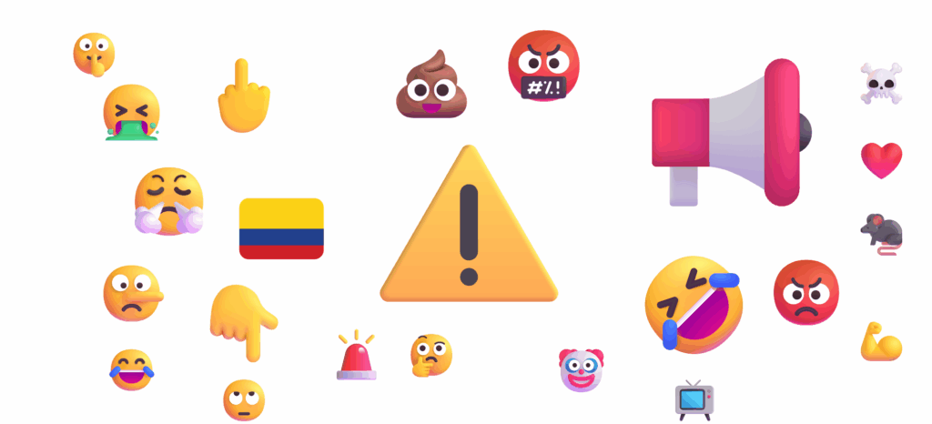 Principales emojis utilizados durante el último ataque a Caracol Televisión
