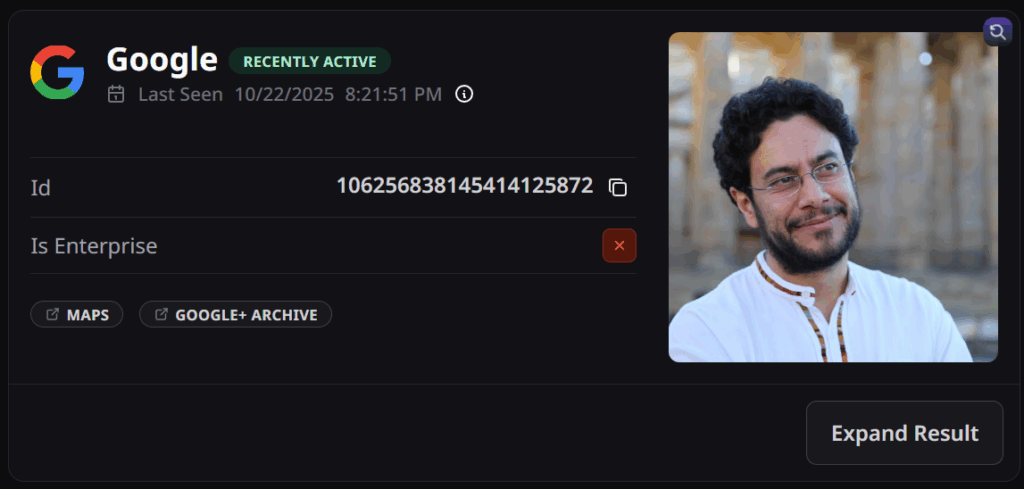 De acuerdo a la herramienta OSINT Industries el correo fue recientemente abierto.